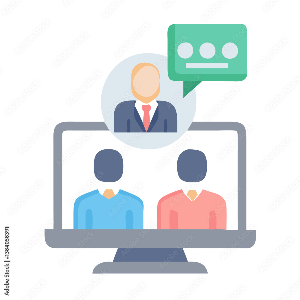 Stylish Web Conference Icon for Online Collaboration Stylish Web Conference Icon for Online Collaboration