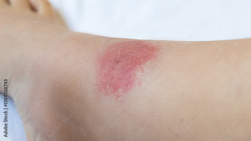 Fototapeta premium allergic reaction to an insect bite. Allergy to wasp and mosquito bites