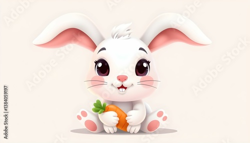 Generate Cute 3D Cartoon Bunny: Illustrator Style AI Art