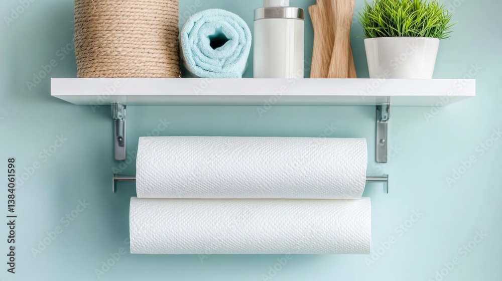 Obraz premium Step-by-step diy paper towel organizer guide for kitchen efficiency and style