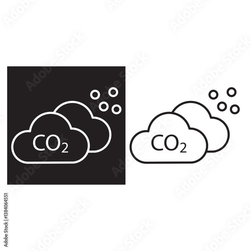 Carbon Dioxide Emissions icon, Reducing Carbon Dioxide Emissions for a Sustainable Future, The Impact of Carbon Dioxide Emissions on Climate Change, sheet, vector