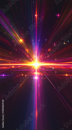 A cosmic abstract background symbolizing the infinite universe with a glowing portal. It represents a way beyond boundaries, light at the end of the tunnel, and a space for astral travel and quantum e