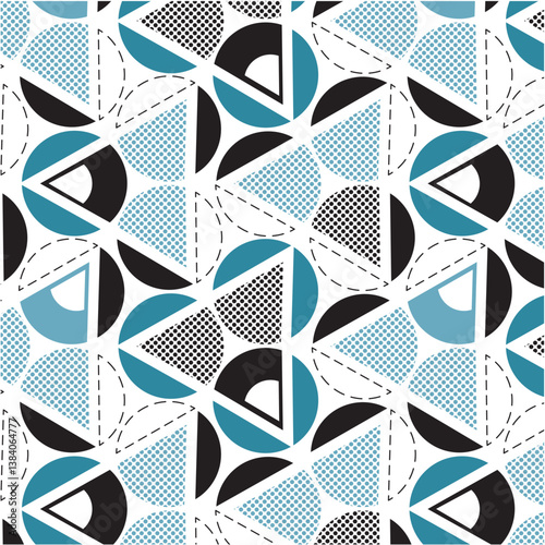 Circular polka dot triangle Geometric pattern