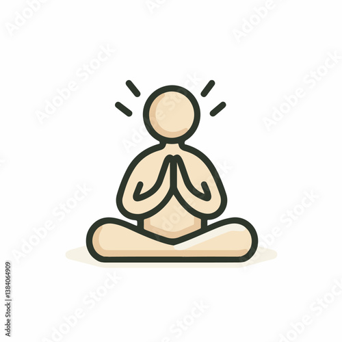 Meditating figure symbolizes mindfulness with closed eyes posture