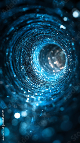 Wallpaper Mural A cosmic abstract background symbolizing the infinite universe with a glowing portal. It represents a way beyond boundaries, light at the end of the tunnel, and a space for astral travel and quantum e Torontodigital.ca