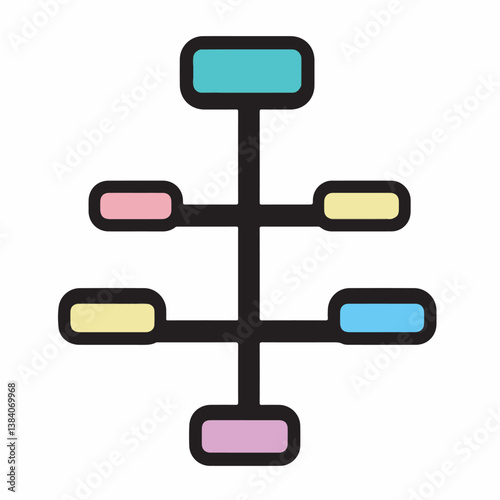 Colorful diagram shows relations on white background details visually