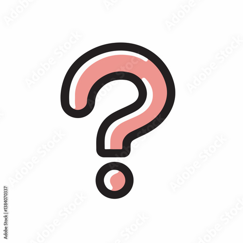 Salmon question icon asks concept on clean background graphic