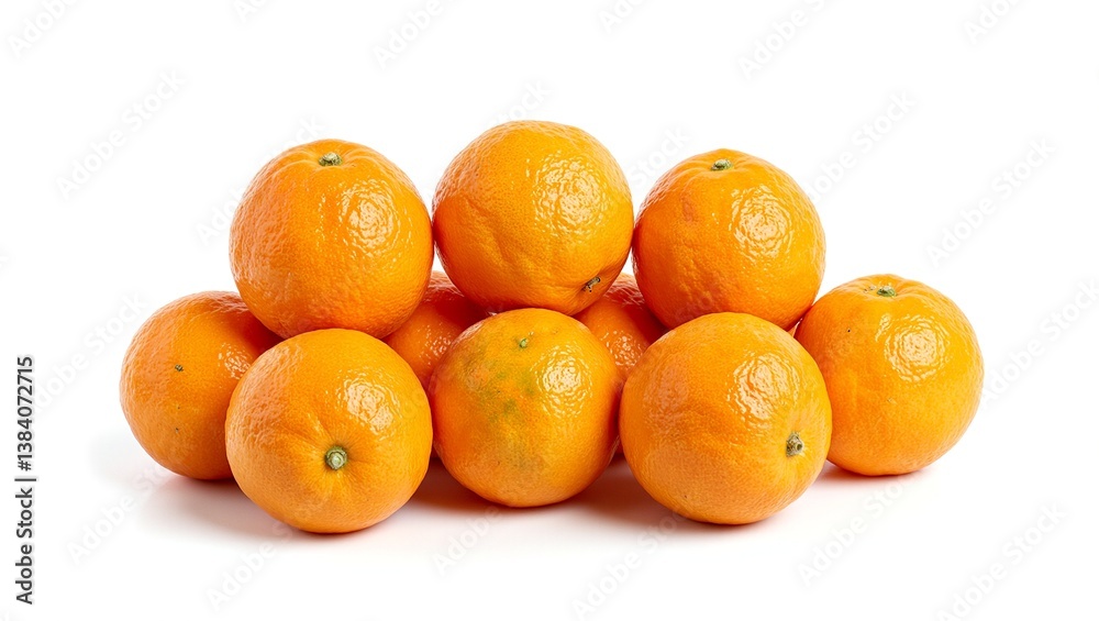 Fresh ripe oranges arranged beautifully showcasing their bright colors and glossy skins against a clean white backdrop Fresh ripe oranges arranged beautifully showcasing their bright colors and glossy skins against a clean white backdrop