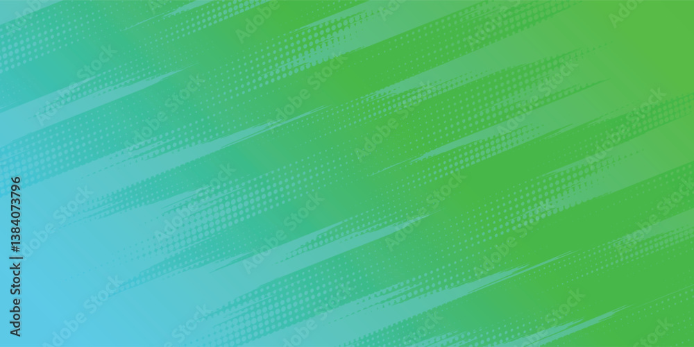 Obraz premium Halftone dots gradient grunge texture background blue green grtadient color pattern. Dot pop art comic sport style vector illustration. vector