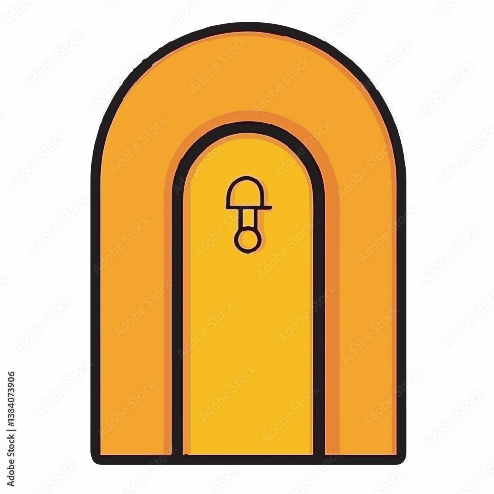 Doorway vector illustrates symbol in minimal yellow theme design Doorway vector illustrates symbol in minimal yellow theme design