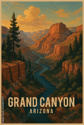 grand canyon arizona vector illustration