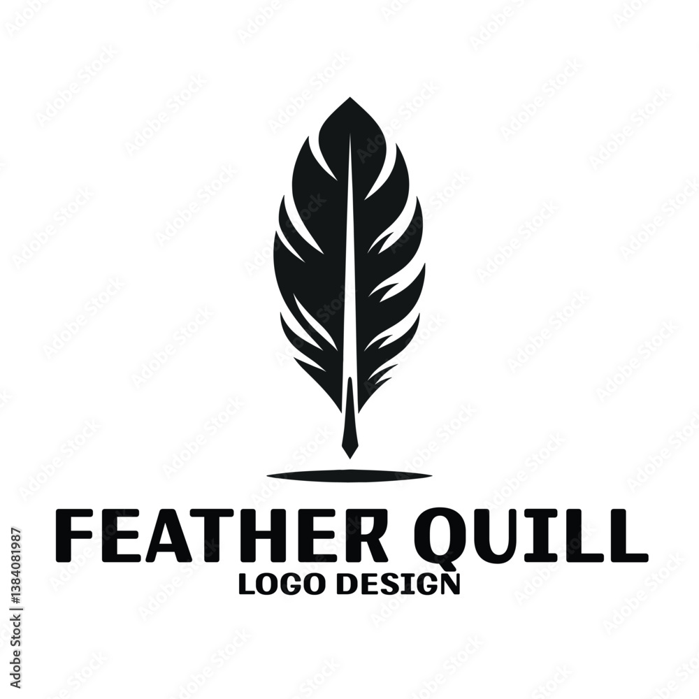 Feather Quill Vector Logo Design