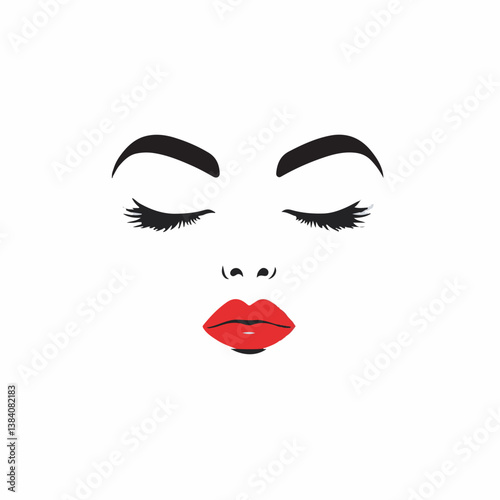 Elegant face artwork portrays beauty quietly on clean backdrop