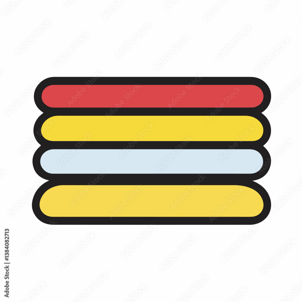 Rounded rectangles stack brightly showing layers simple design clean Rounded rectangles stack brightly showing layers simple design clean