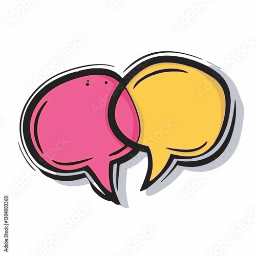 Overlapping bubbles communicate ideas graphic design background
