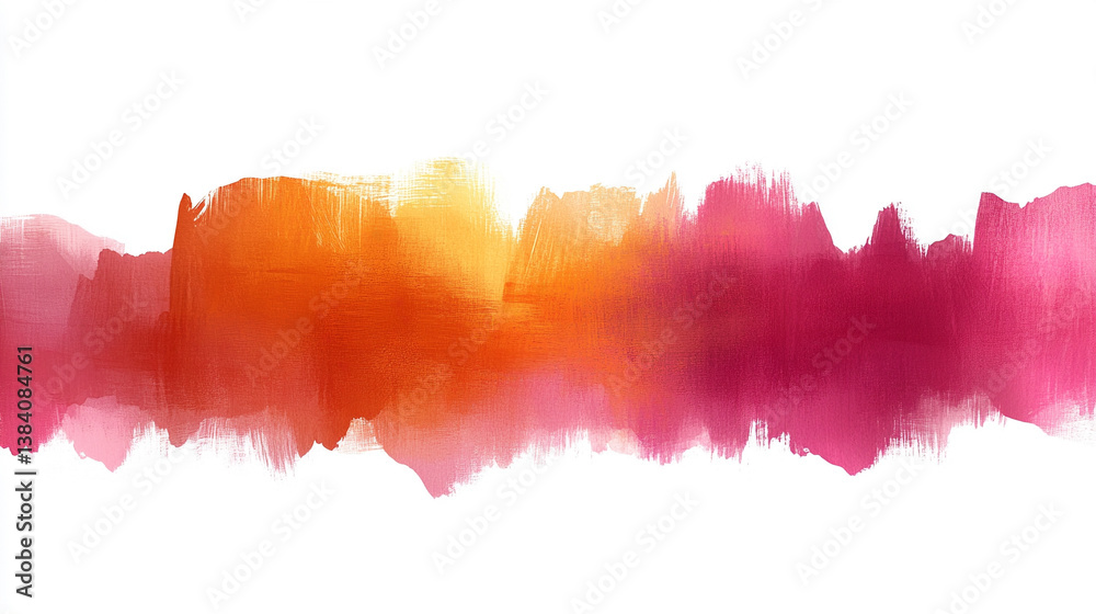 Fototapeta premium A single brush stroke on a blank, bright, isolated background with a simple tone and blurred edges, symbolizing creativity, clarity, and modern minimalism. Space for text on the side.