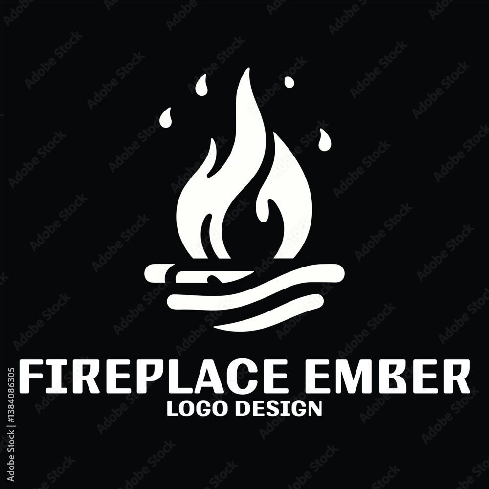 Obraz premium Fireplace Ember Vector Logo Design