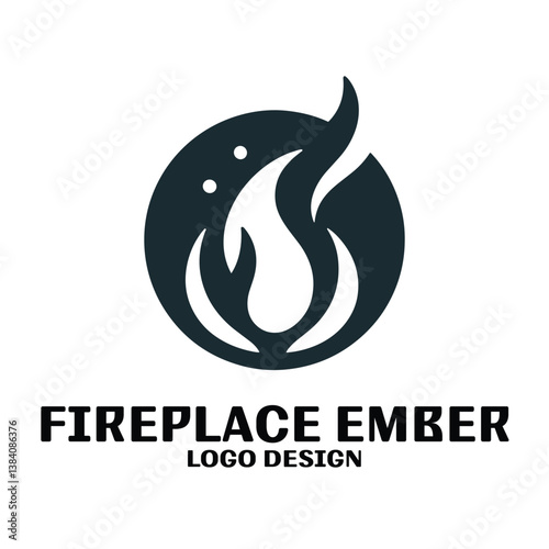 Fireplace Ember Vector Logo Design