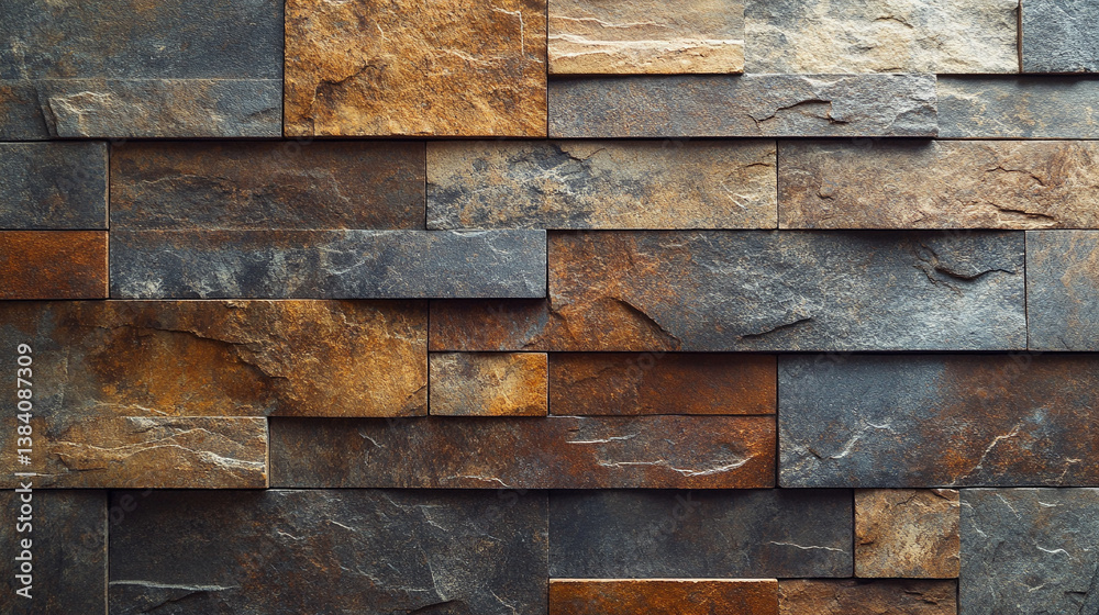 A close-up of a rustic stone brick wall, showcasing natural variations and textures, symbolizing strength, timelessness, and connection to nature in modern architectural design A close-up of a rustic stone brick wall, showcasing natural variations and textures, symbolizing strength, timelessness, and connection to nature in modern architectural design