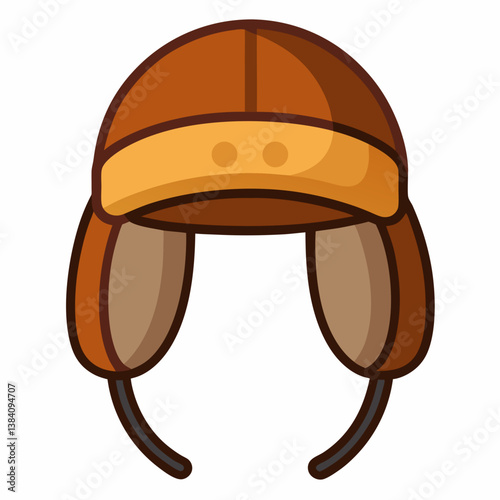 Minimal Trapper Hat Vector Illustration on White Background