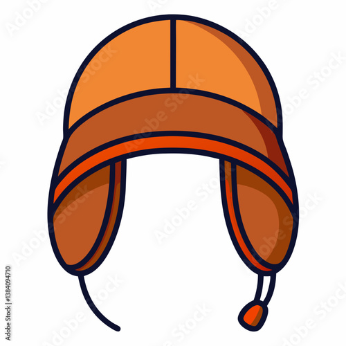 Minimal Trapper Hat Vector Illustration on White Background