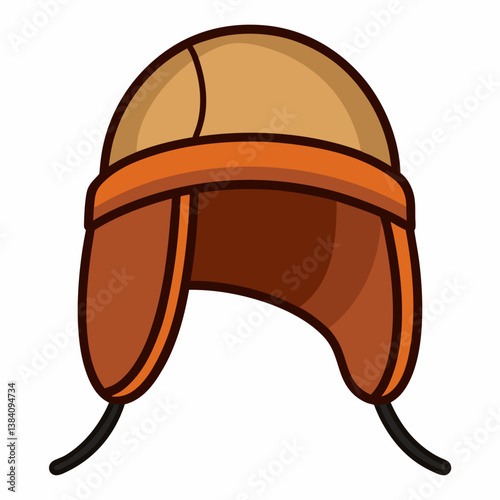 Minimal Trapper Hat Vector Illustration on White Background