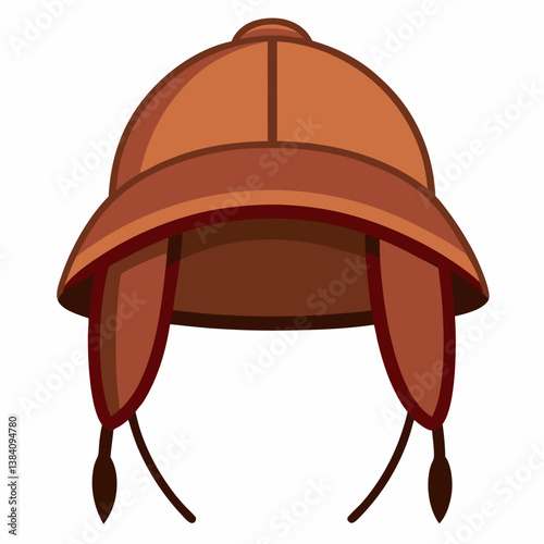 Minimal Trapper Hat Vector Illustration on White Background