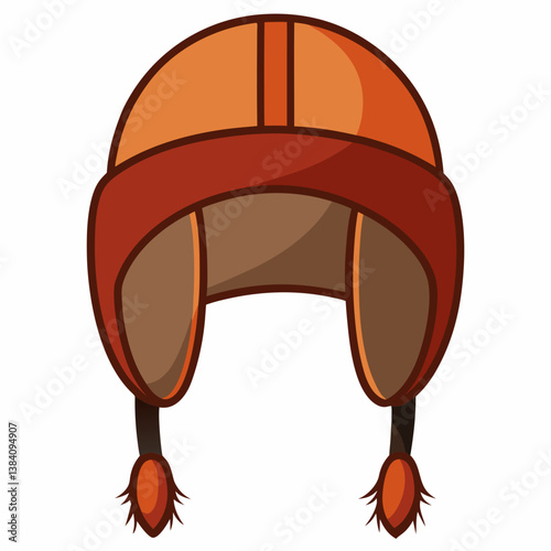 Minimal Trapper Hat Vector Illustration on White Background