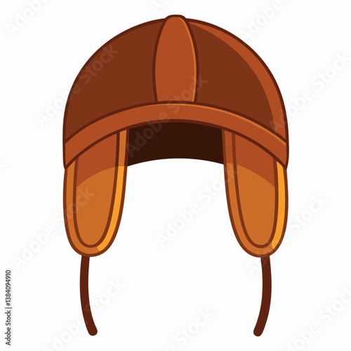 Minimal Trapper Hat Vector Illustration on White Background