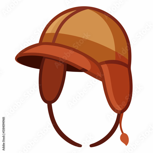 Minimal Trapper Hat Vector Illustration on White Background