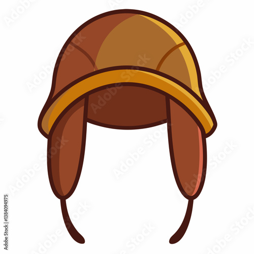 Minimal Trapper Hat Vector Illustration on White Background