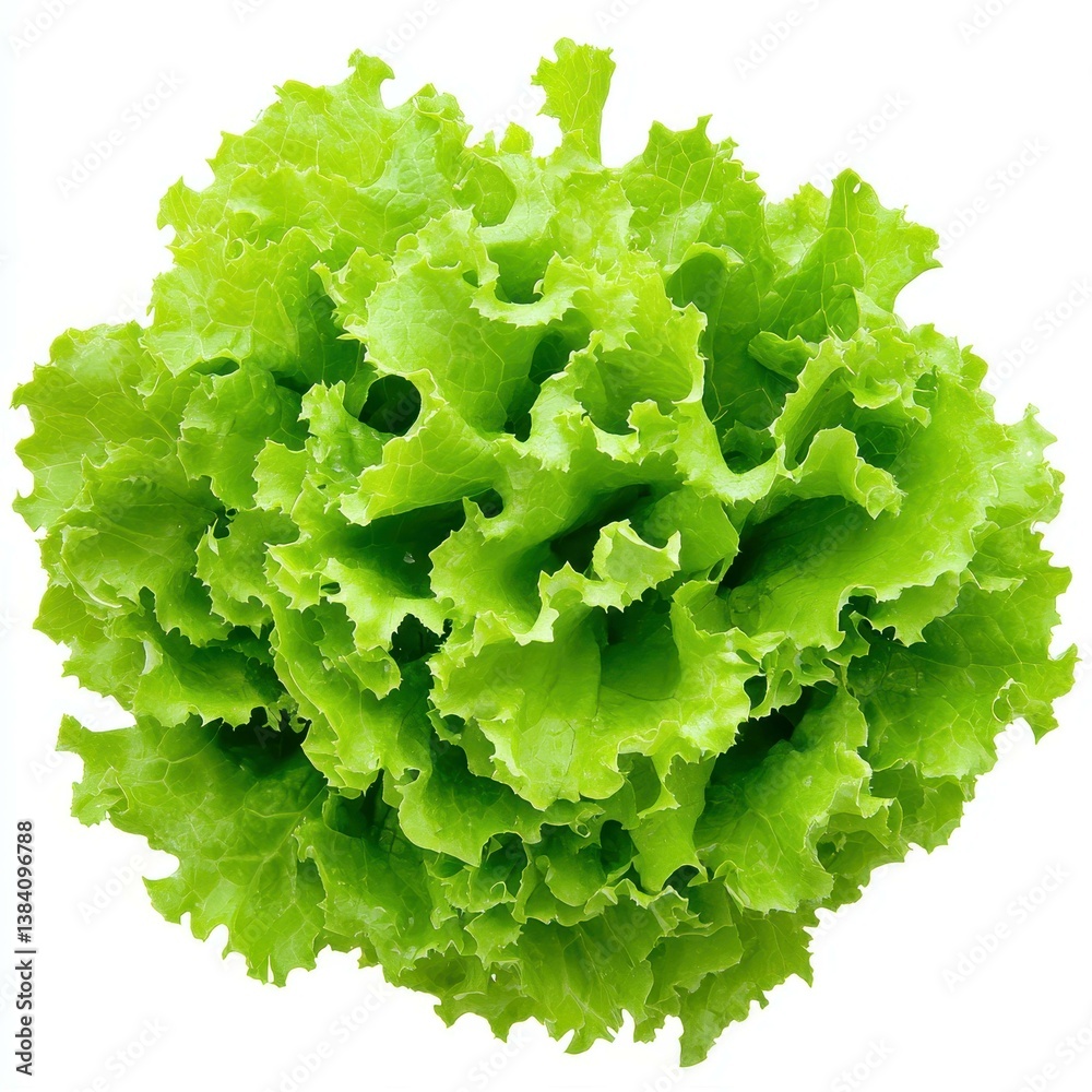 Fresh green lettuce salad, vibrant and crisp, perfect for a healthy meal or side dish on a clean white background. Fresh green lettuce salad, vibrant and crisp, perfect for a healthy meal or side dish on a clean white background.