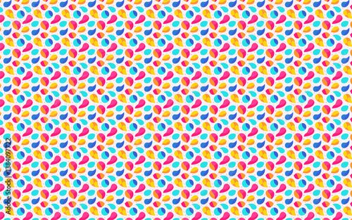 Abstract pattern with organic blob shapes in bold, neon colors