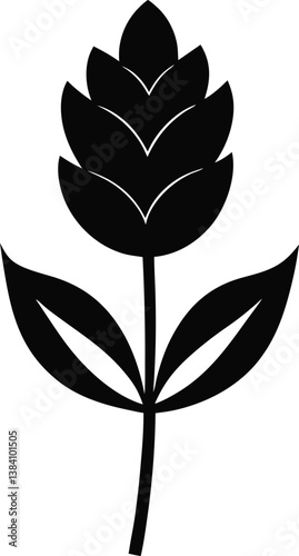 Simple Silhouette of a Lavender Sprig