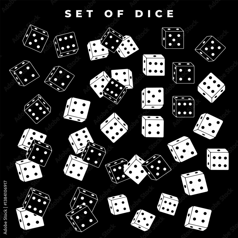 Rolling Dice Set - High-Quality Vector Design Rolling Dice Set - High-Quality Vector Design