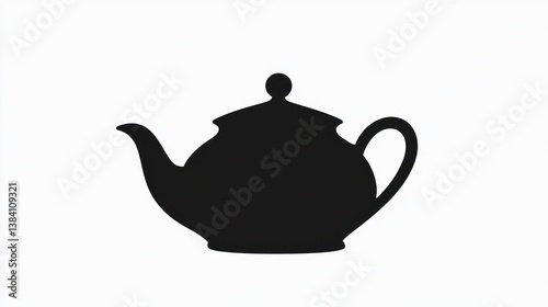 Obraz na płótnie Teapot silhouette, white background, kitchenware, beverage w salonie