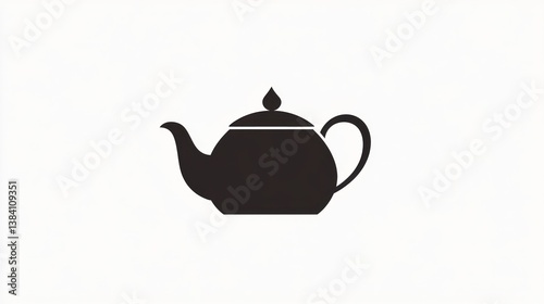 Obraz na płótnie Simple teapot icon; kitchen utensil; white background; tea preparation; website design w salonie
