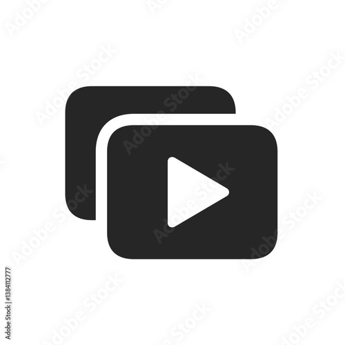 Filled Play Rectangle on Rectangle Icon
