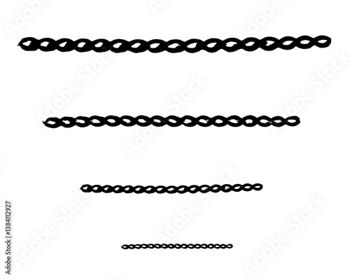 chains black silhouette set of 4 