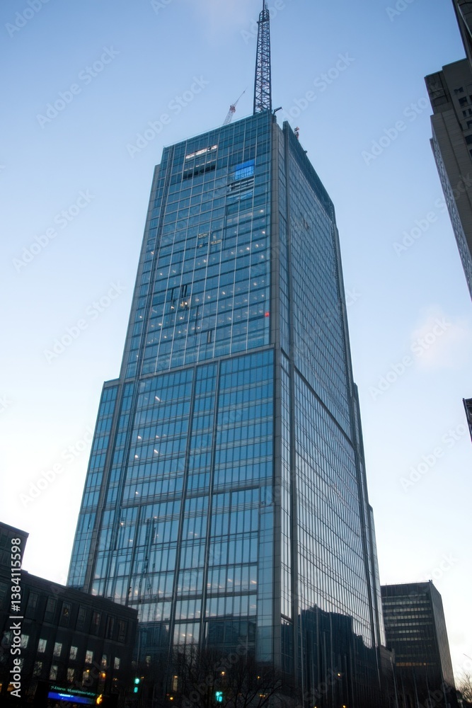 Obraz premium Modern skyscraper against a clear sky