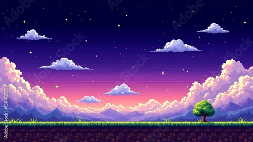 pixel art gaming 8 bit background theme