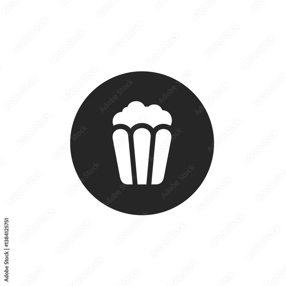 Filled Popcorn Circle Icon Filled Popcorn Circle Icon