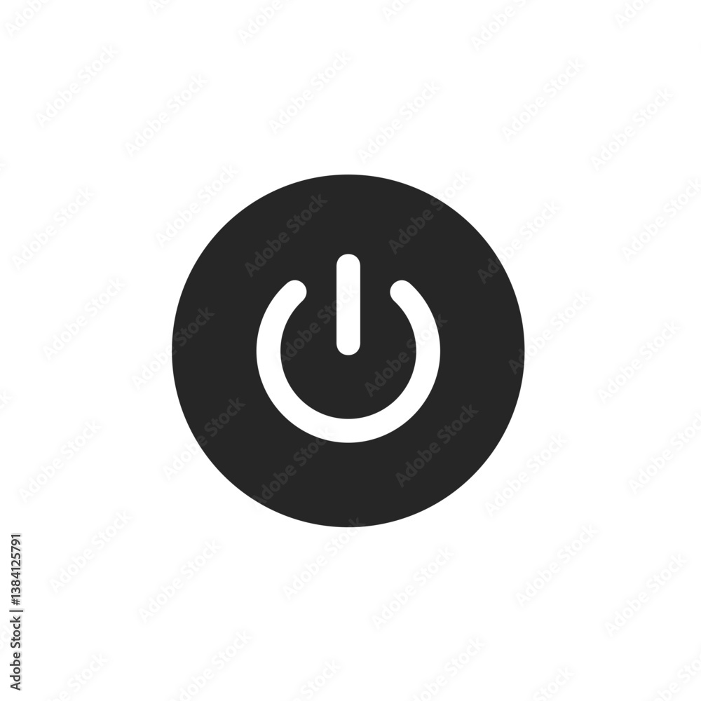 Filled Power Circle Icon Filled Power Circle Icon