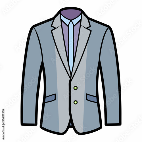 Minimal Suit Jacket Vector Illustration on White Background