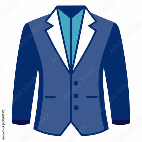 Minimal Suit Jacket Vector Illustration on White Background