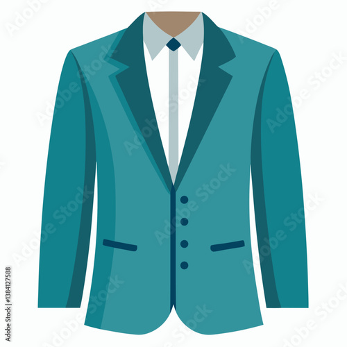 Minimal Suit Jacket Vector Illustration on White Background