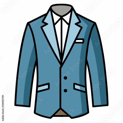 Minimal Suit Jacket Vector Illustration on White Background
