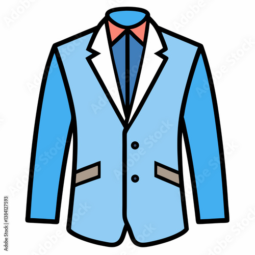 Minimal Suit Jacket Vector Illustration on White Background