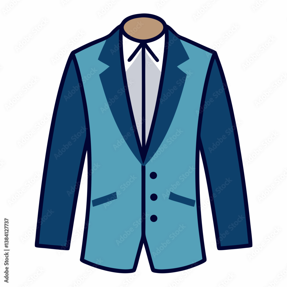 Minimal Suit Jacket Vector Illustration on White Background Minimal Suit Jacket Vector Illustration on White Background