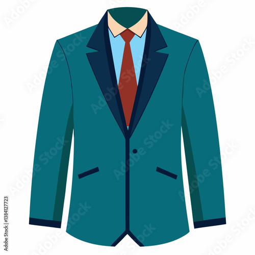 Minimal Suit Jacket Vector Illustration on White Background